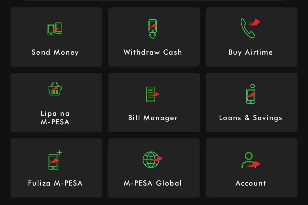 Open the M-Pesa menu on your phone